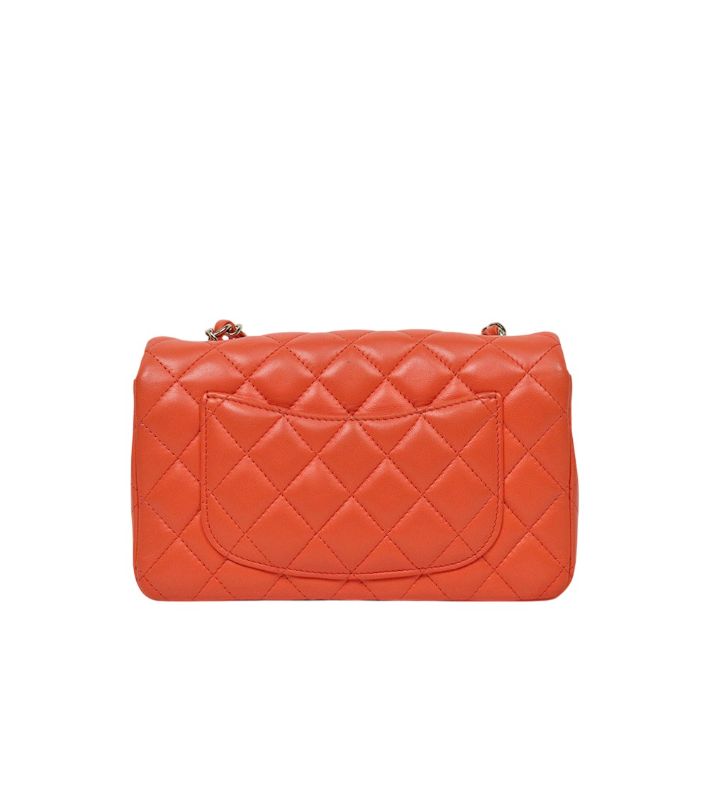 Chanel Orange Lambskin New Mini