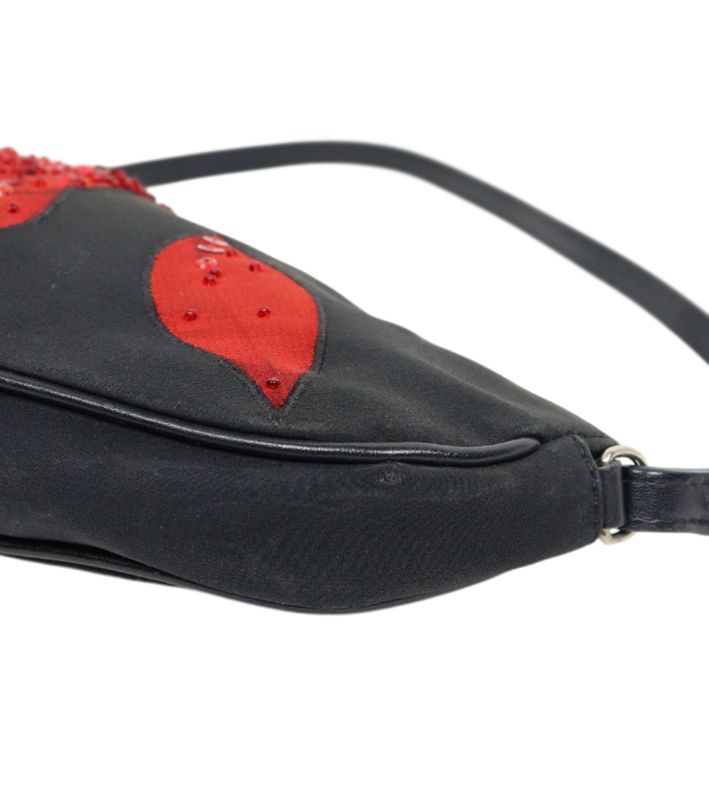 Dior Black Rose Saddle Shoulder Bag