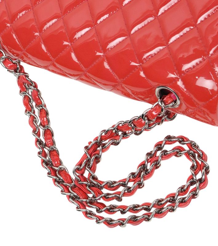 Chanel Red Medium Pendant Double Flap Classic Shoulder Bag
