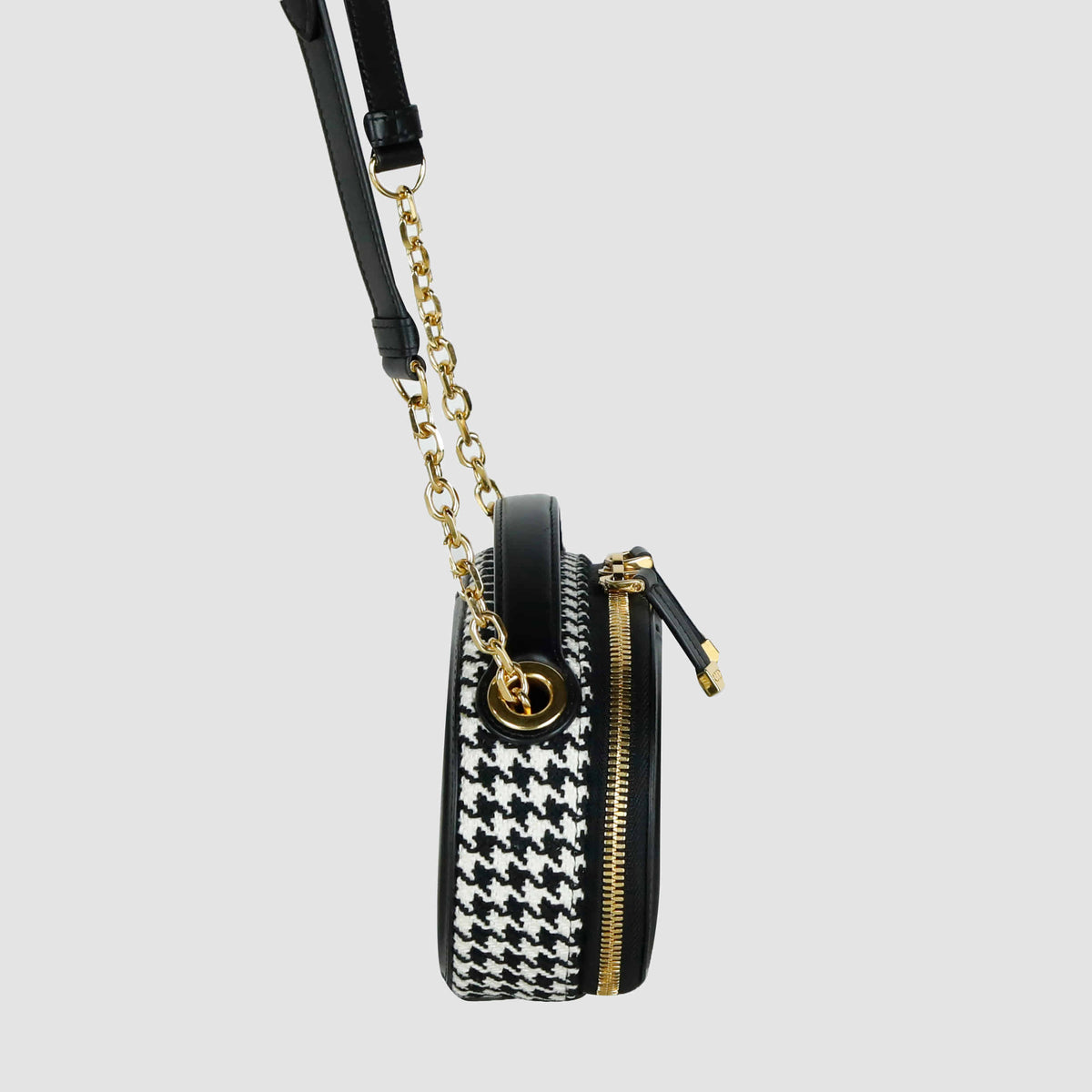 Houndstooth CD Signature Oval Camera Crossbody Bag S2201U