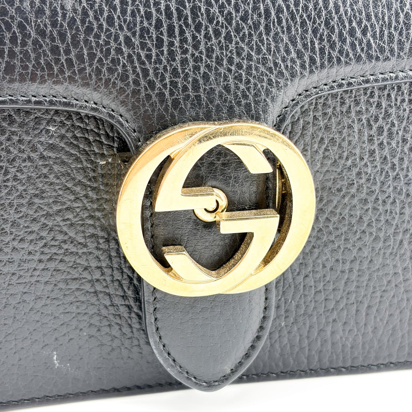 Gucci Interlocking G Chain Shoulder Bag Small Black