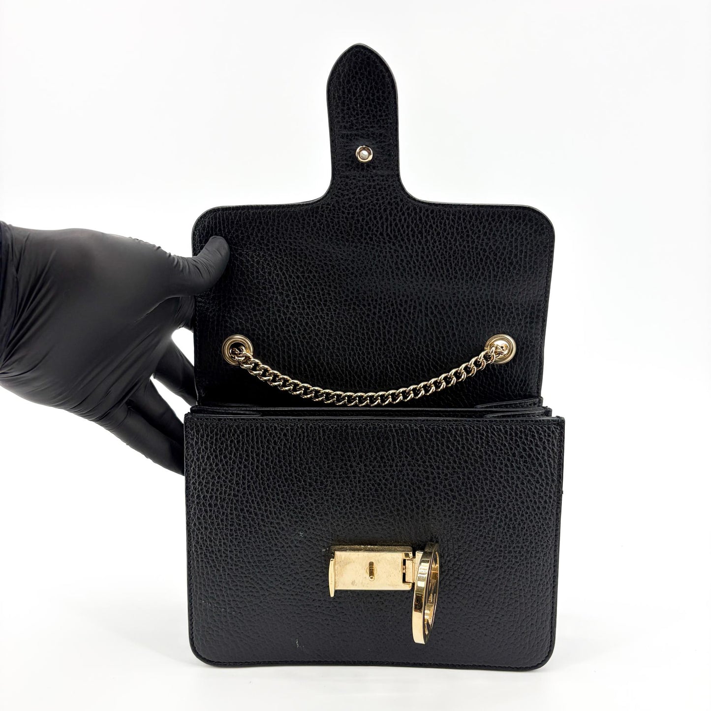 Gucci Interlocking G Chain Shoulder Bag Small Black