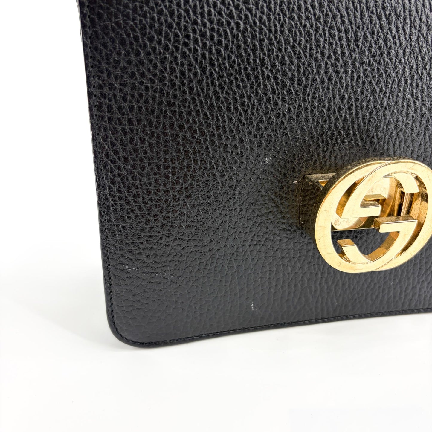 Gucci Interlocking G Chain Shoulder Bag Small Black
