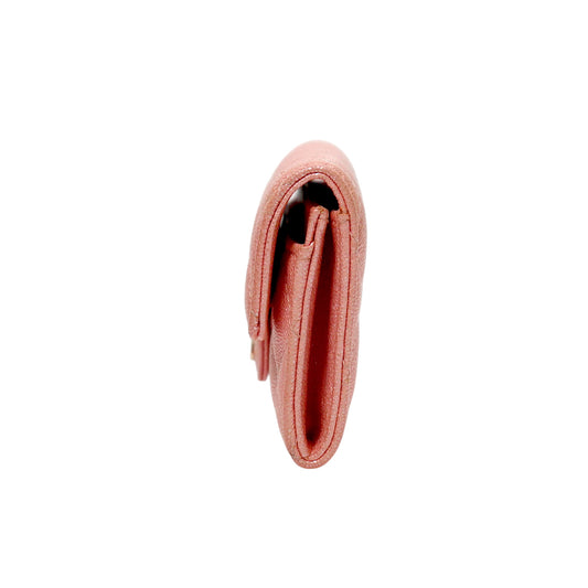 Chanel Pink Caviar Skin Card Wallet
