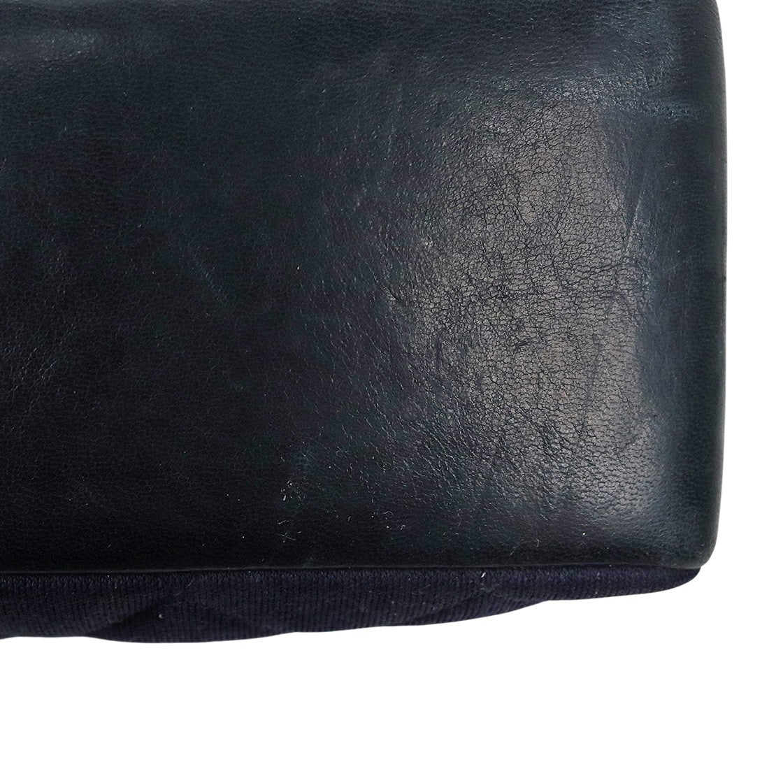 Chanel Navy Fabric Quilted CC Chain Shoulder Bag