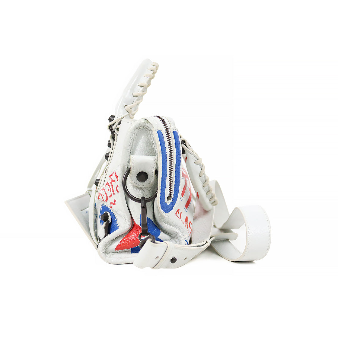 Balenciaga White Mini Gravity Motor Bag