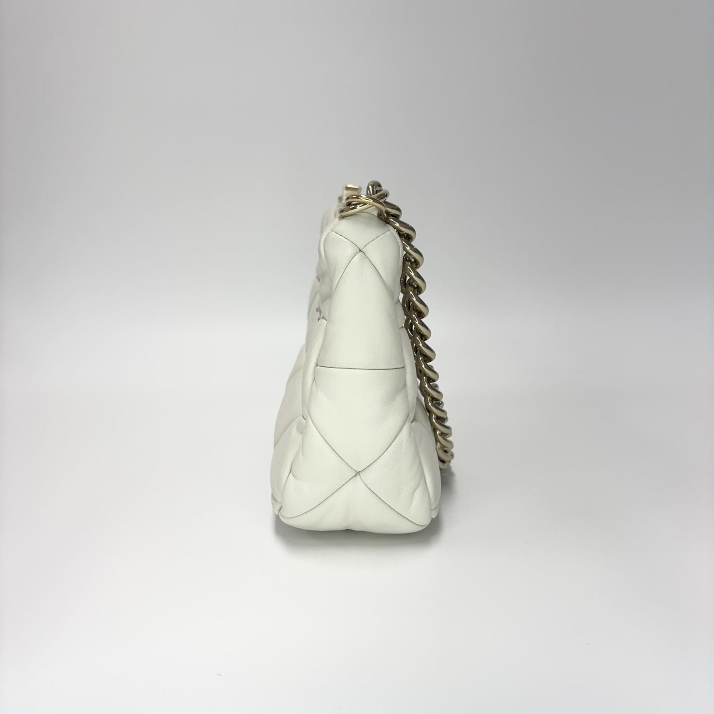 Prada Napa Patch Padded Hobo Bag White