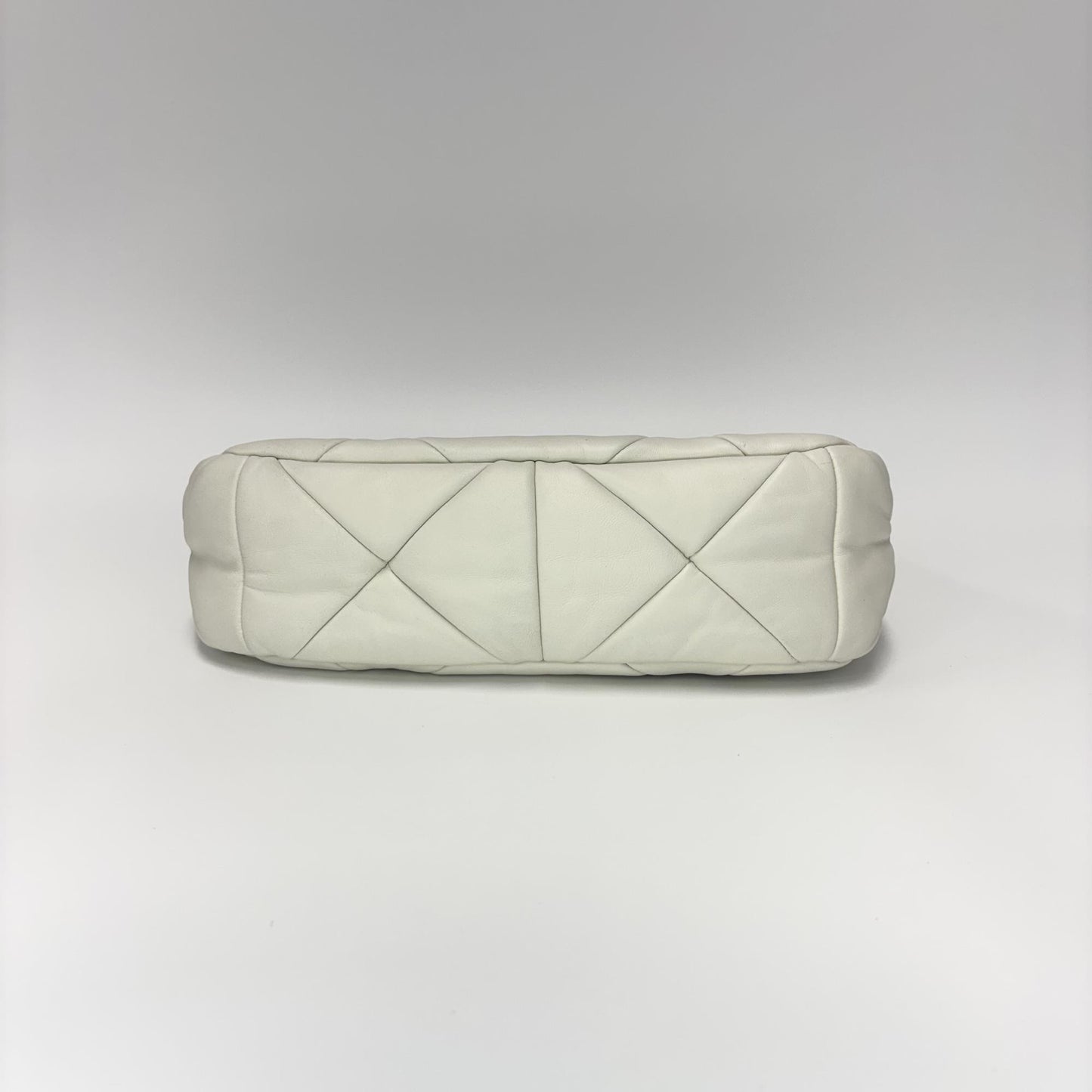 Prada Napa Patch Padded Hobo Bag White