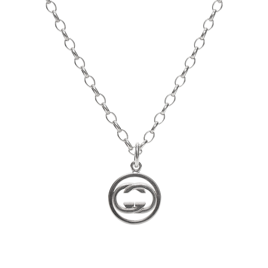 Gucci Round Interlocking G Silver Necklace