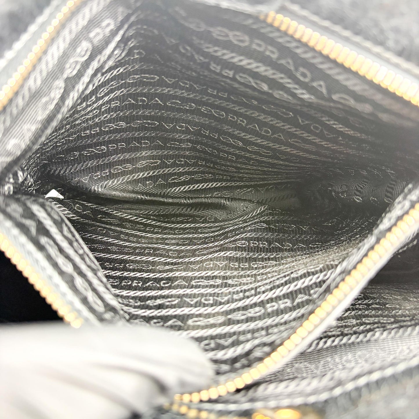Prada Vitello Shine Tote Bag Black Gold Hardware