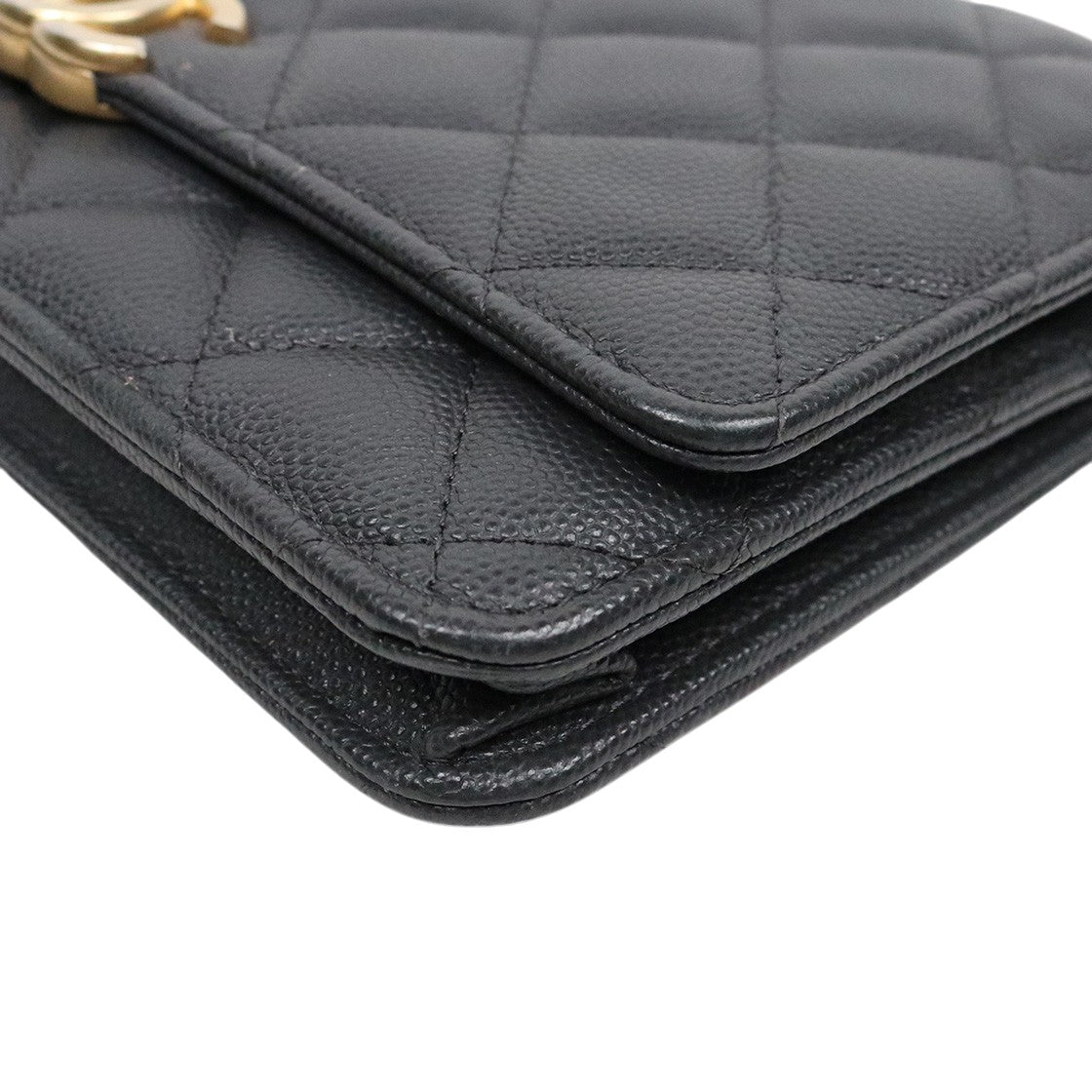 Chanel Dark Gray Caviar WOC with Built-in Chip