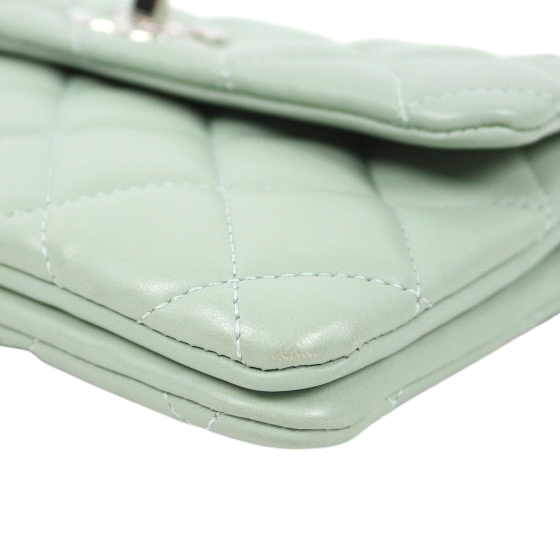 Chanel Mint Quilted CC Back Pocket Chain Shoulder Bag