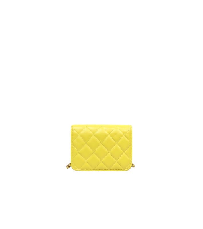 Chanel Mini Yellow Golden Ball Chain Crossbody Bag