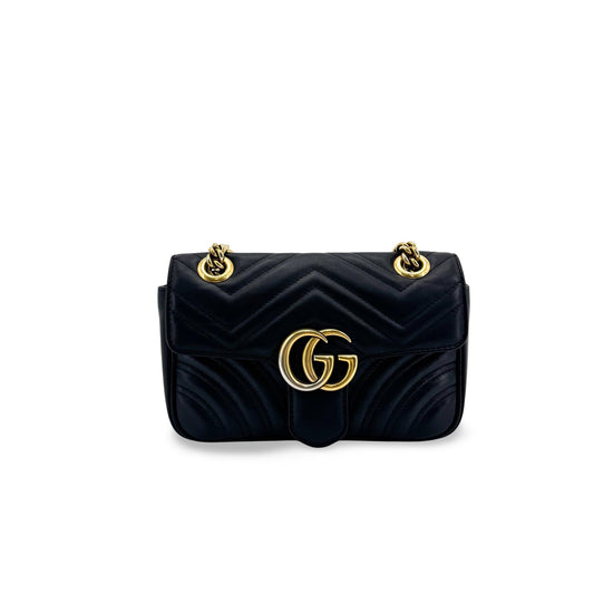 Gucci GG Marmont Super Mini Matelassé Crossbody Bag Black