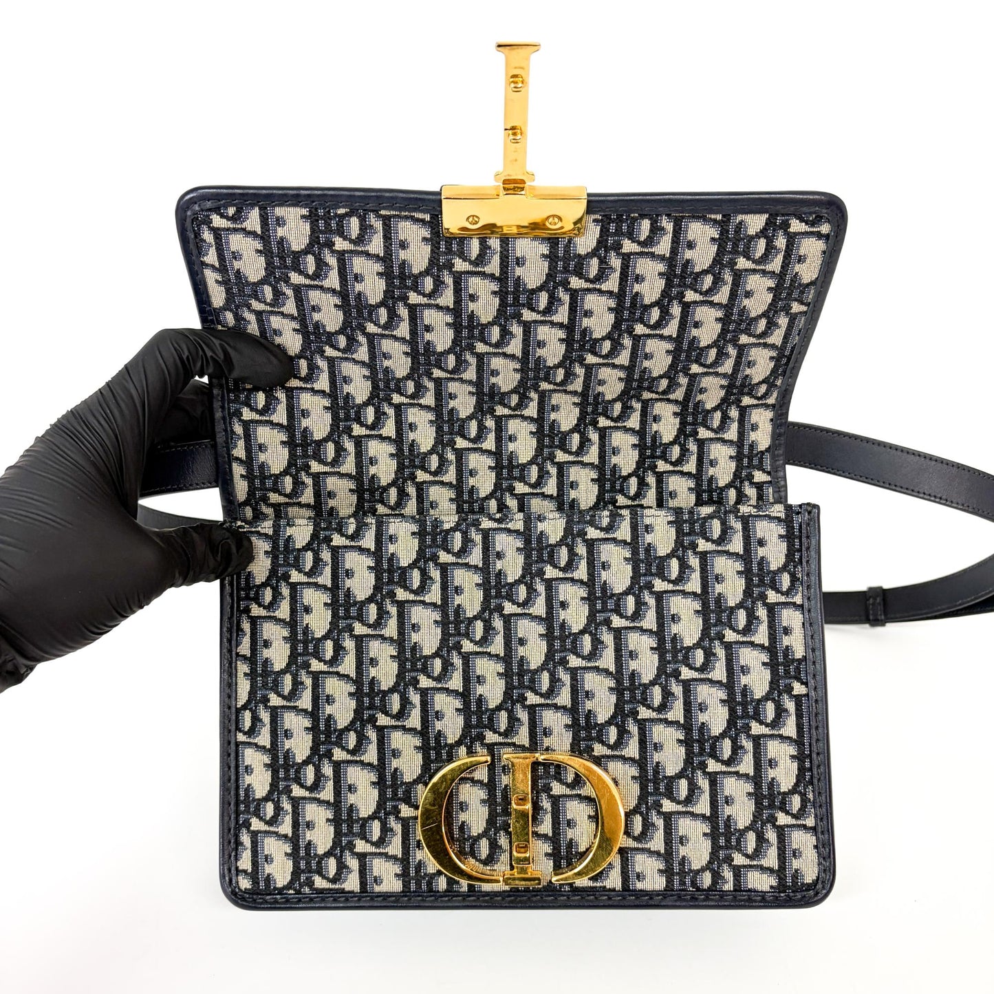 Dior 30 Montaigne Blue Oblique Jacquard Bag