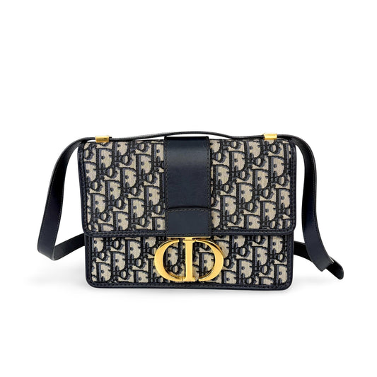 Dior 30 Montaigne Blue Oblique Jacquard Bag