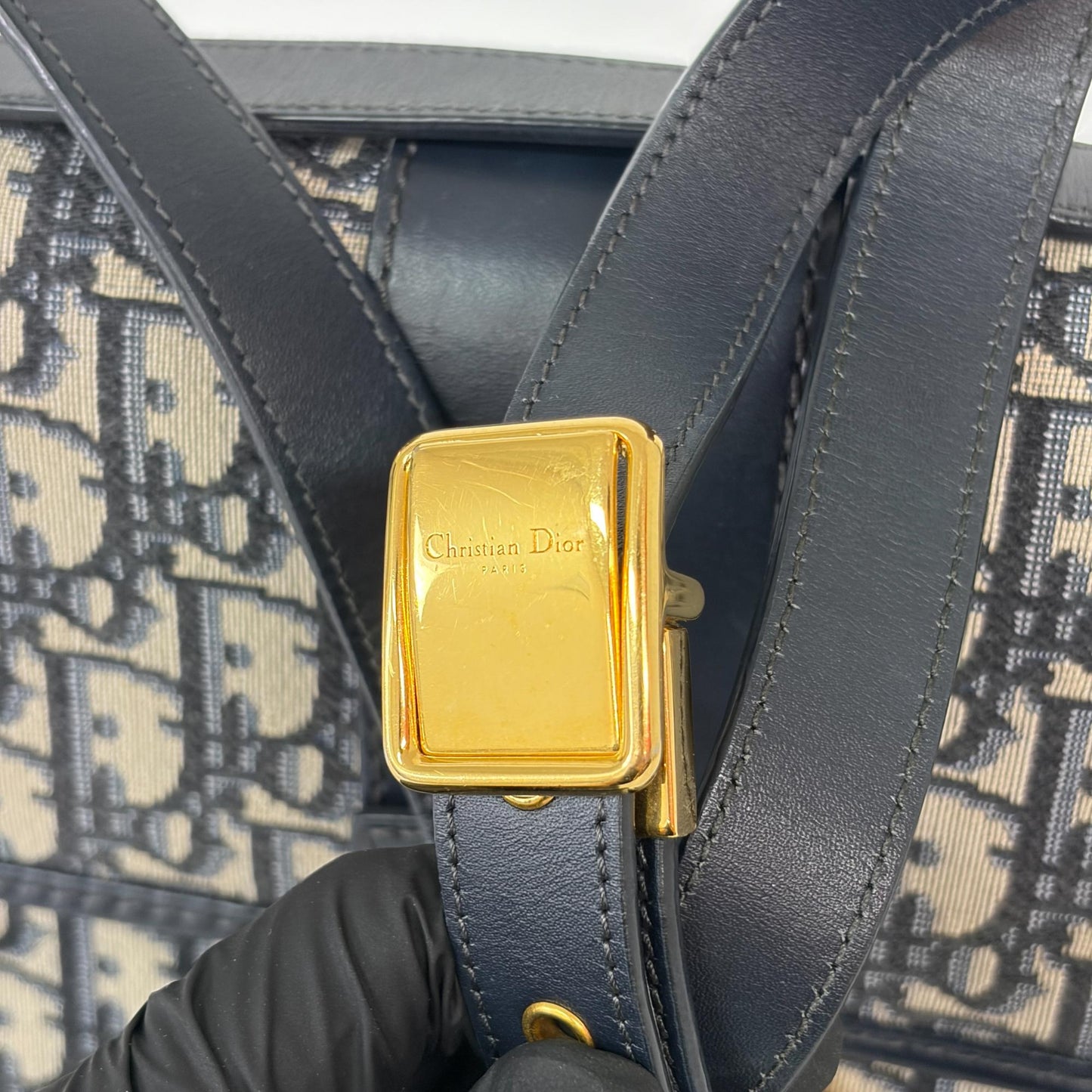 Dior 30 Montaigne Blue Oblique Jacquard Bag