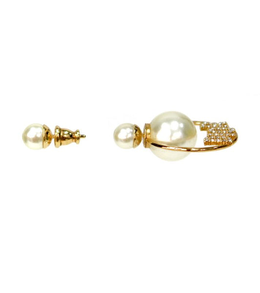 Dior Cubic DIOR Tribal Pearl Earrings