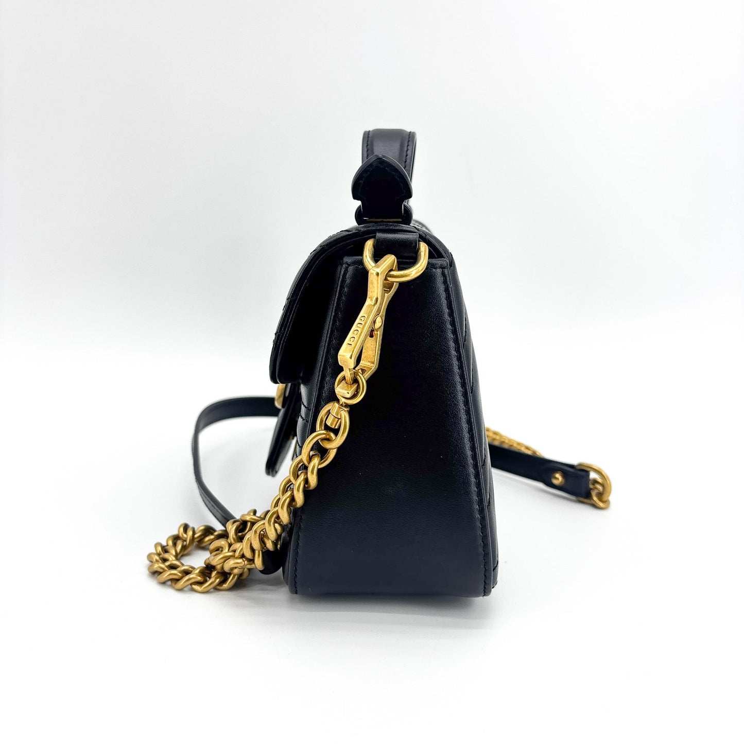 Gucci GG Marmont Mini Top Handle Bag Black