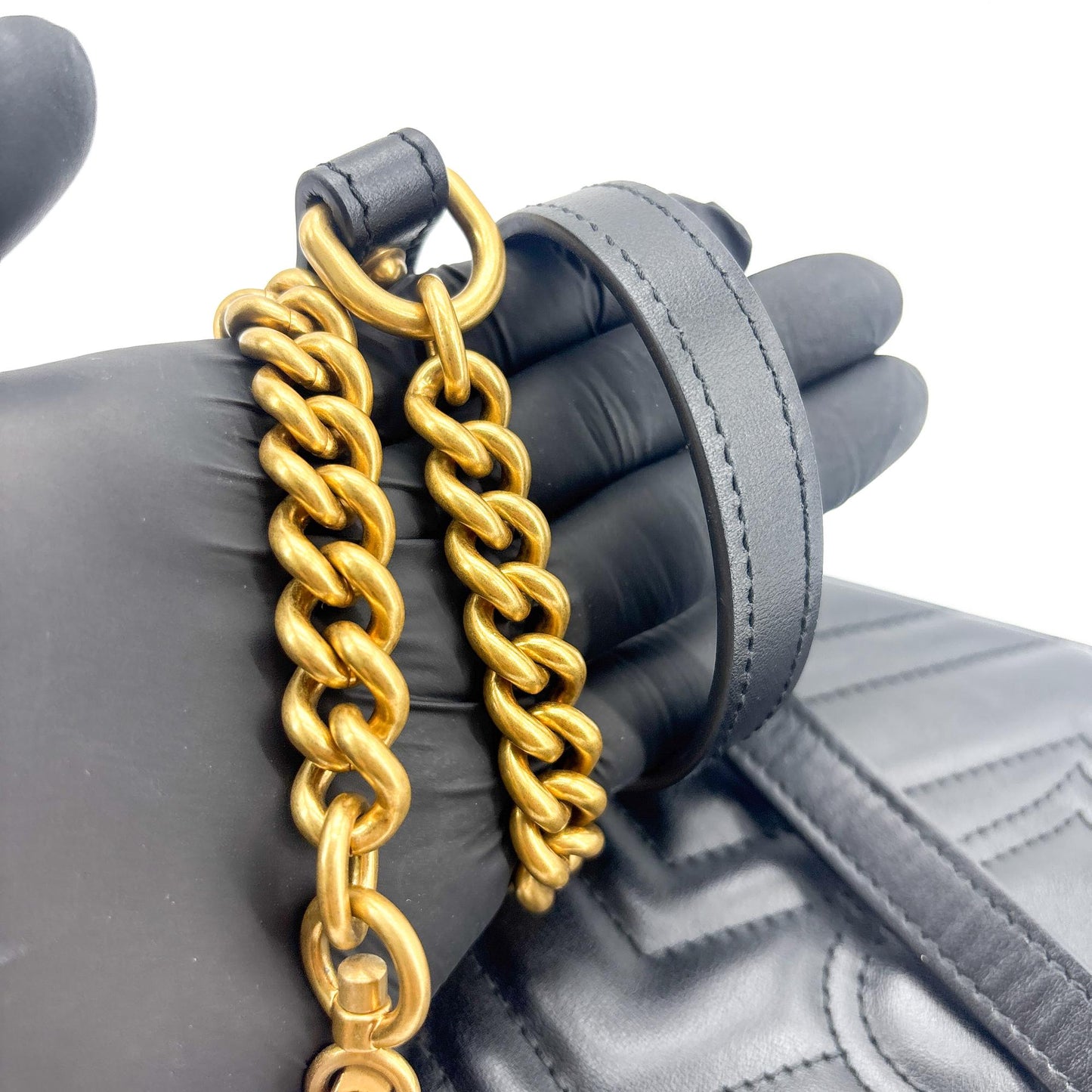 Gucci GG Marmont Mini Top Handle Bag Black