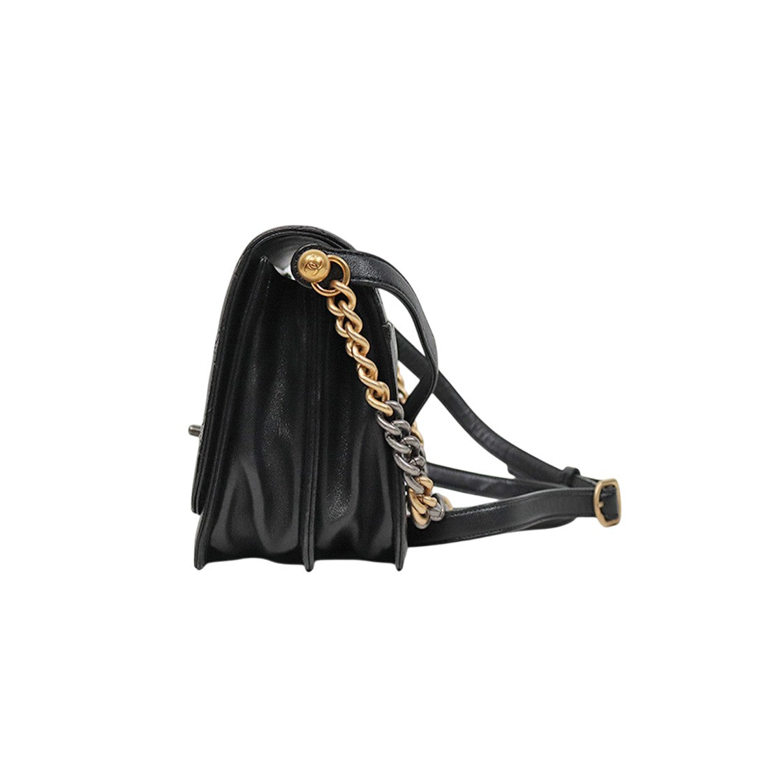 Chanel Black Lambskin Top-Handle Shoulder Bag