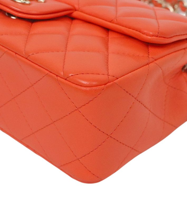 Chanel Orange Lambskin New Mini