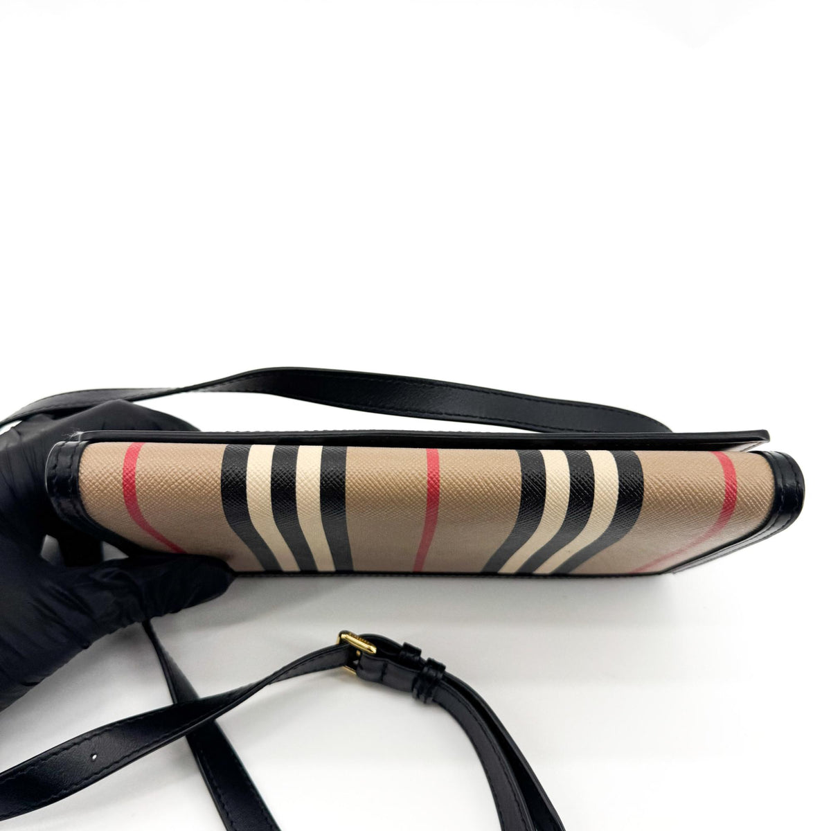Burberry Icon Striped Canvas Crossbody Bag Archive Beige