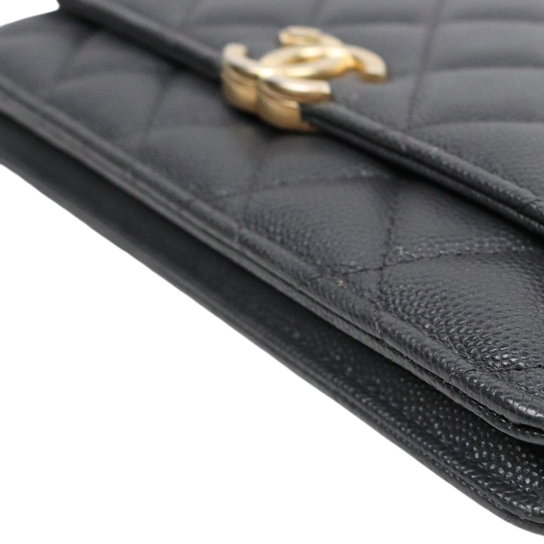 Chanel Dark Gray Caviar WOC with Built-in Chip