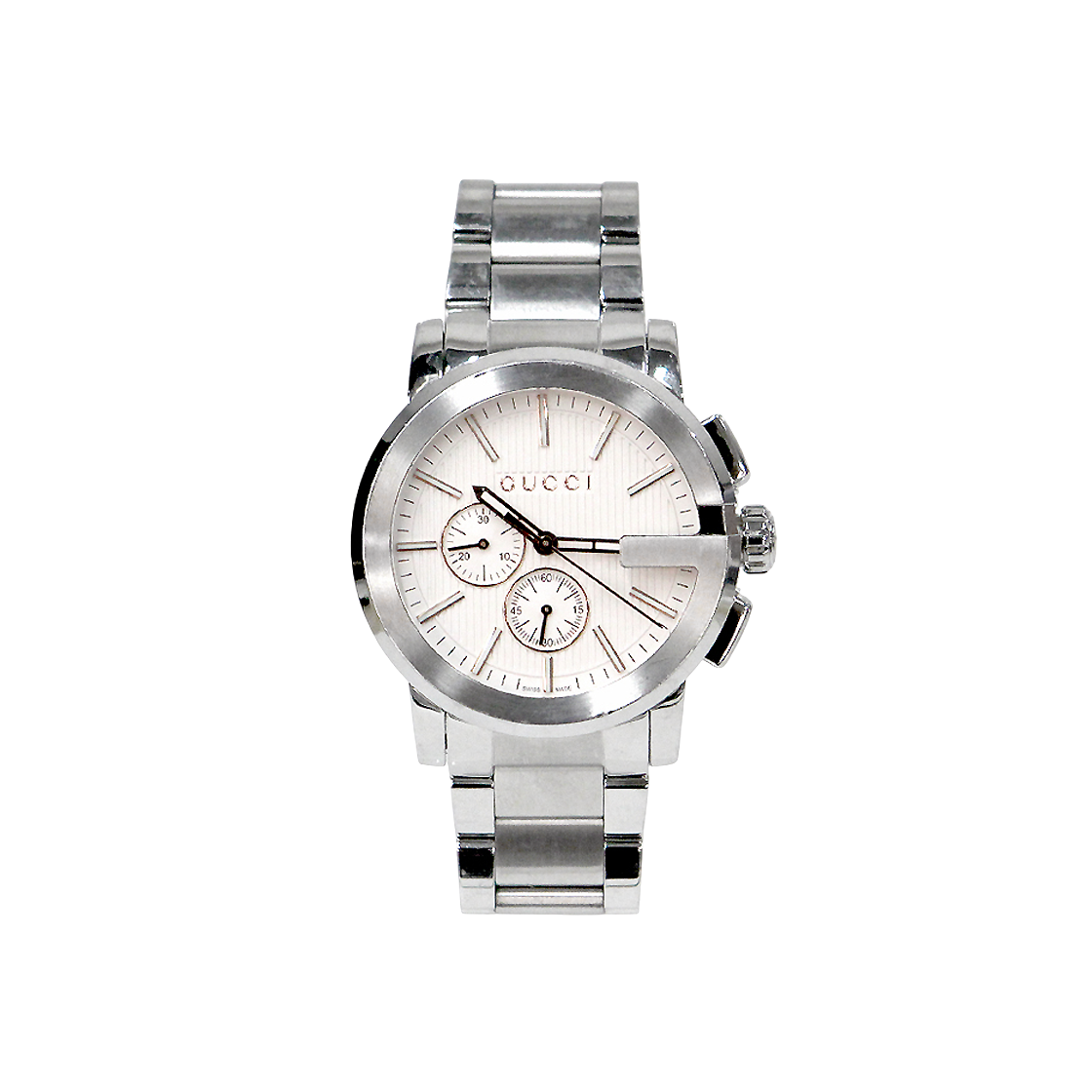 Gucci 44mm G Chrono Steel Quartz Watch