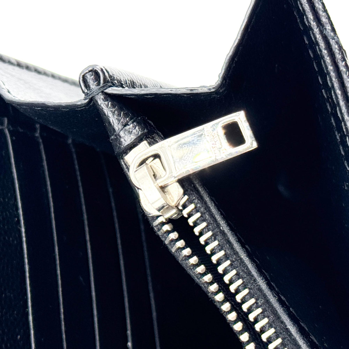 Saint Laurent Cassandre Envelope Chain Wallet Black with Silver Hardware