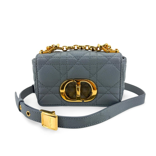 Dior Micro Caro Bag Grey Gold Hardware