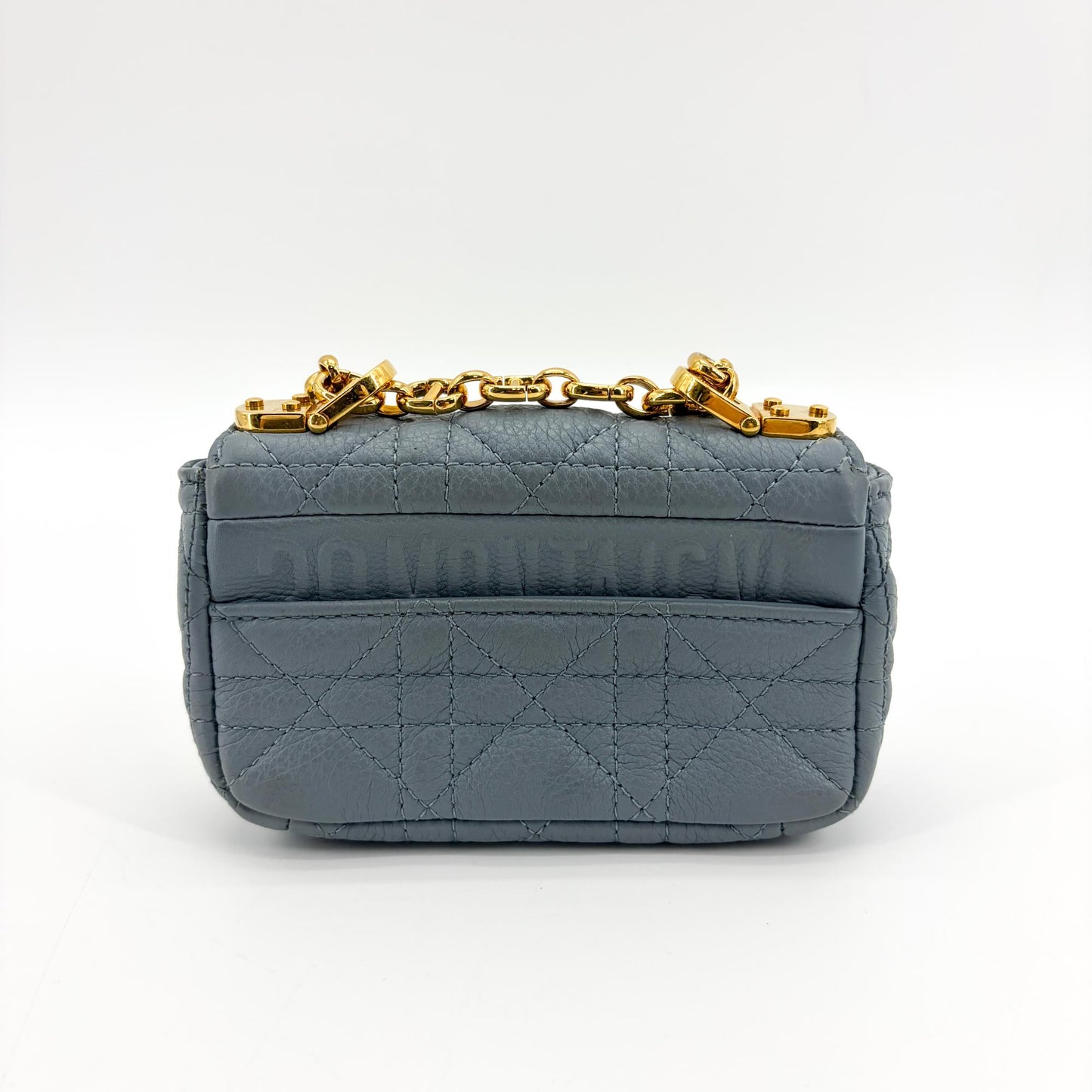 Dior Micro Caro Bag Grey Gold Hardware