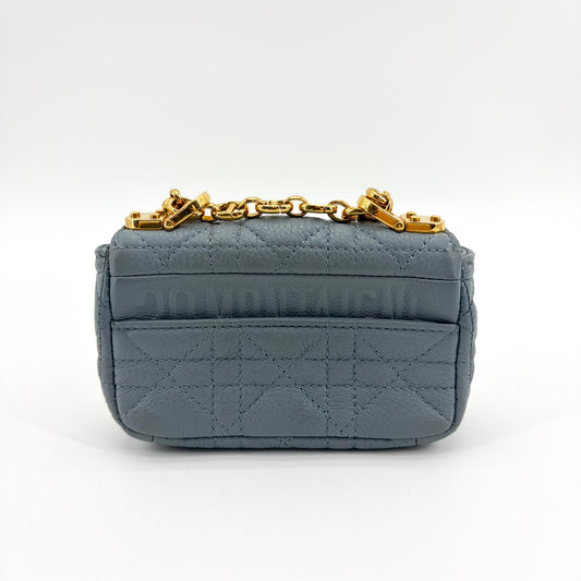 Dior Micro Caro Bag Grey Gold Hardware