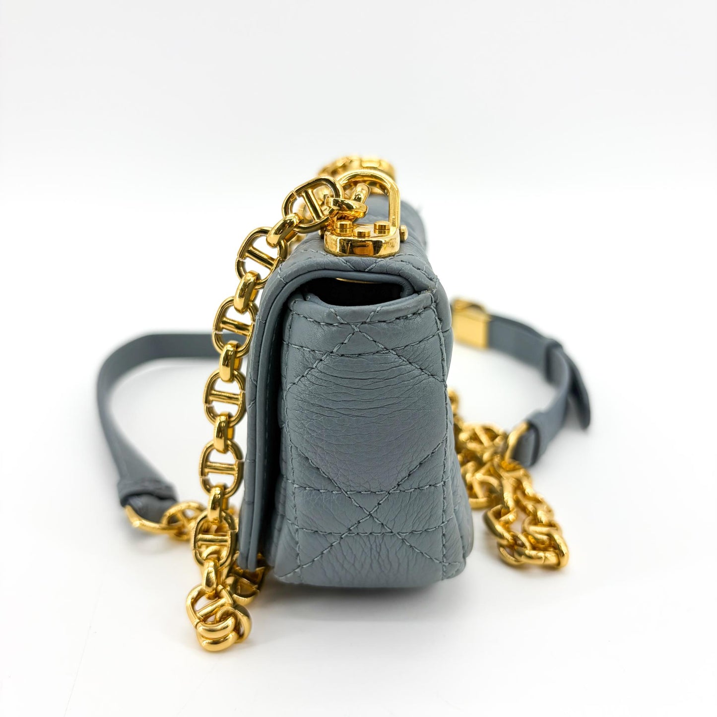 Dior Micro Caro Bag Grey Gold Hardware