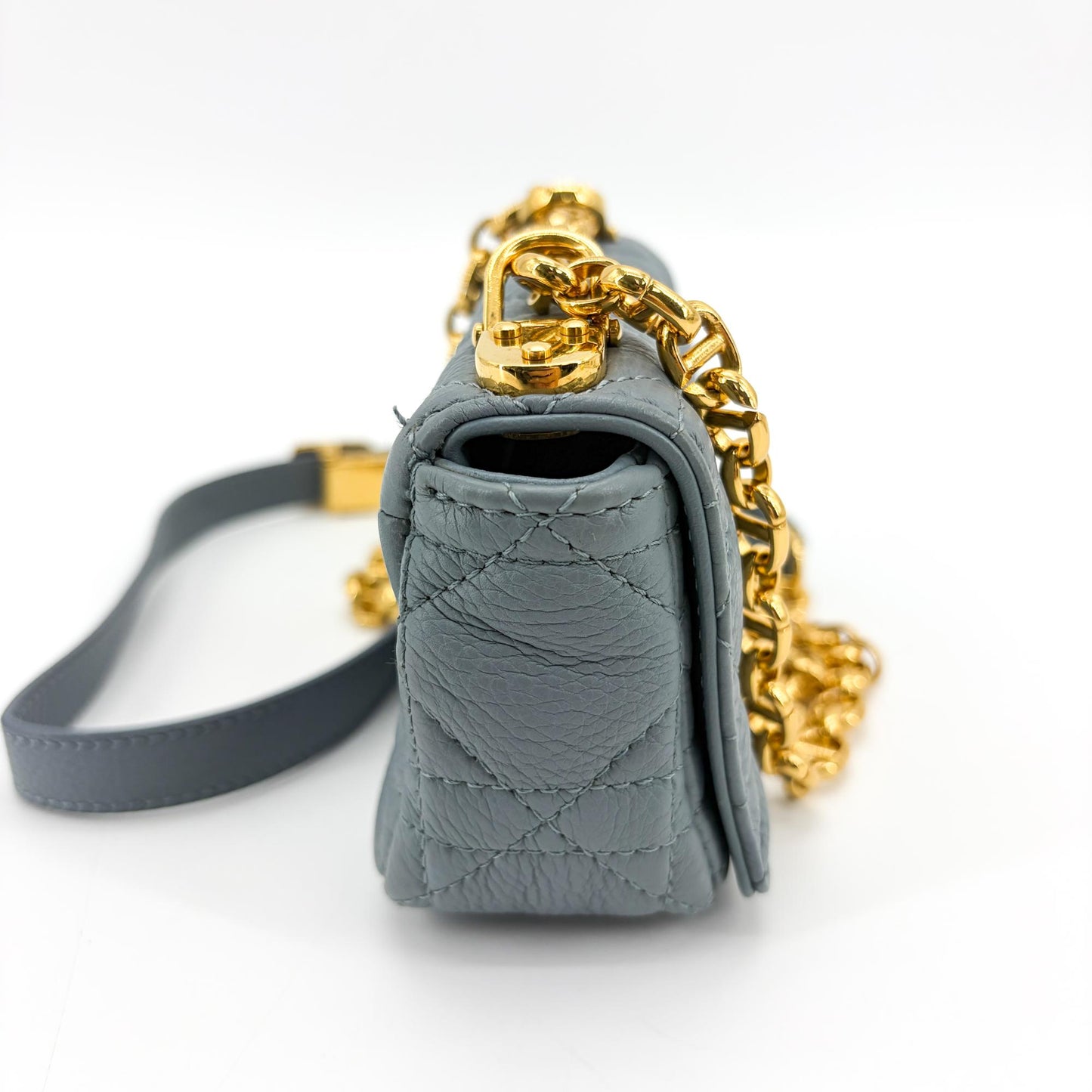Dior Micro Caro Bag Grey Gold Hardware