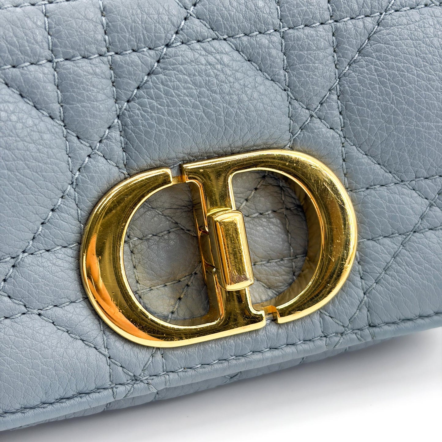 Dior Micro Caro Bag Grey Gold Hardware