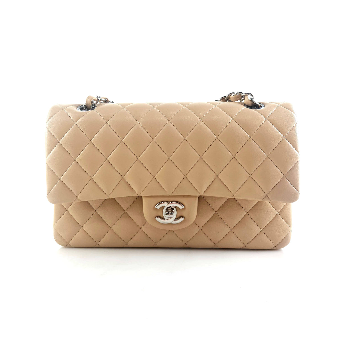 Medium Classic Lambskin Flap Shoulder Bag A01112