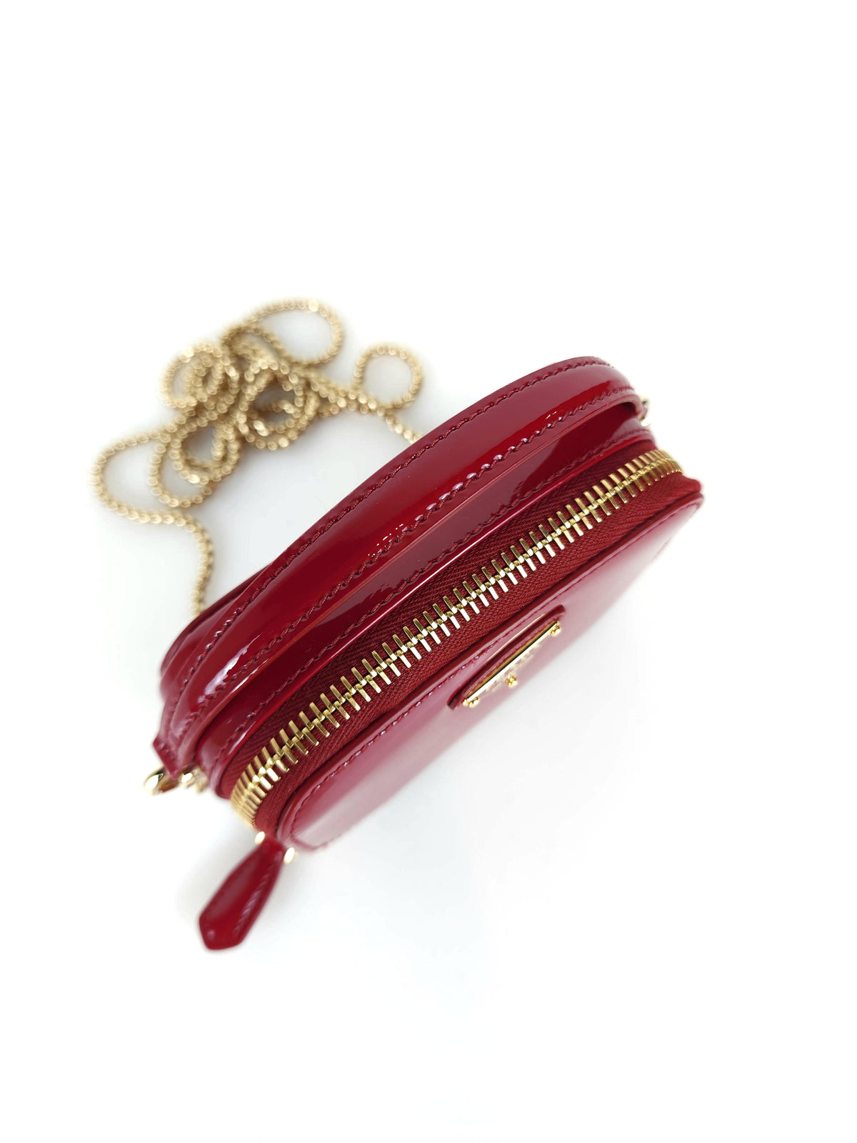 Mini Patent Leather Pouch Chain Crossbody Bag 1NR025