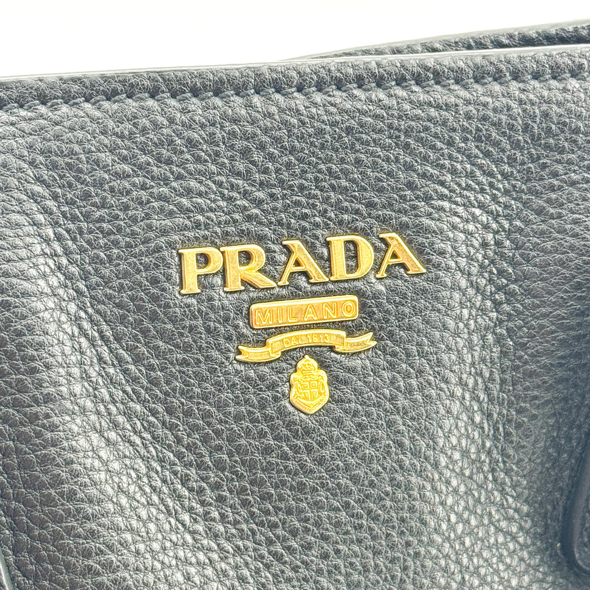 Prada Vitello Daino Tote Bag Black