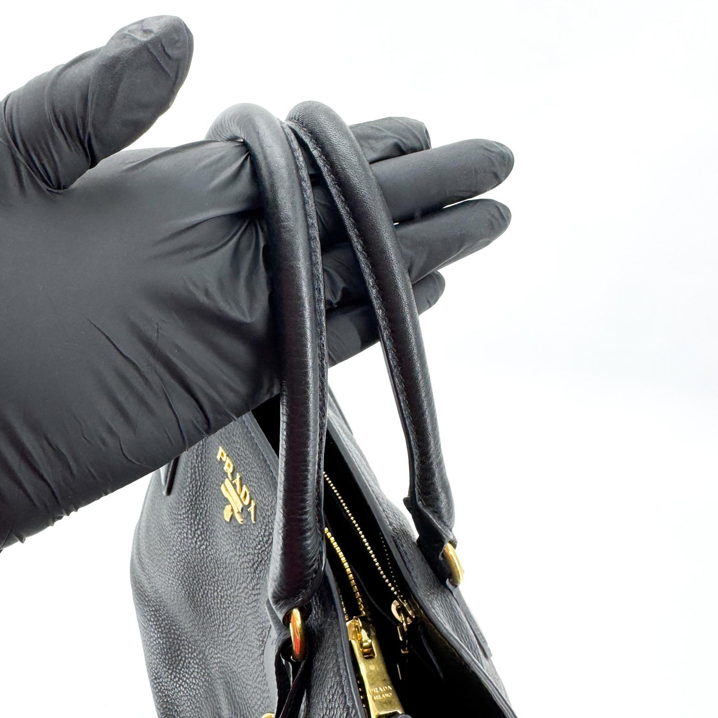 Prada Vitello Daino Tote Bag Black