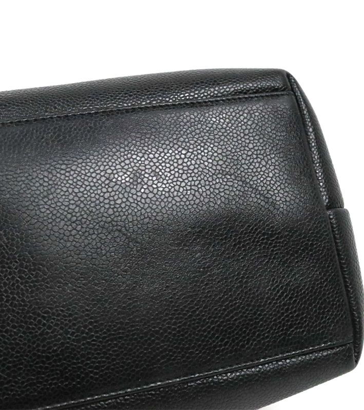 Chanel Black Caviar Golden Ball Big CC Chain Shoulder Bag