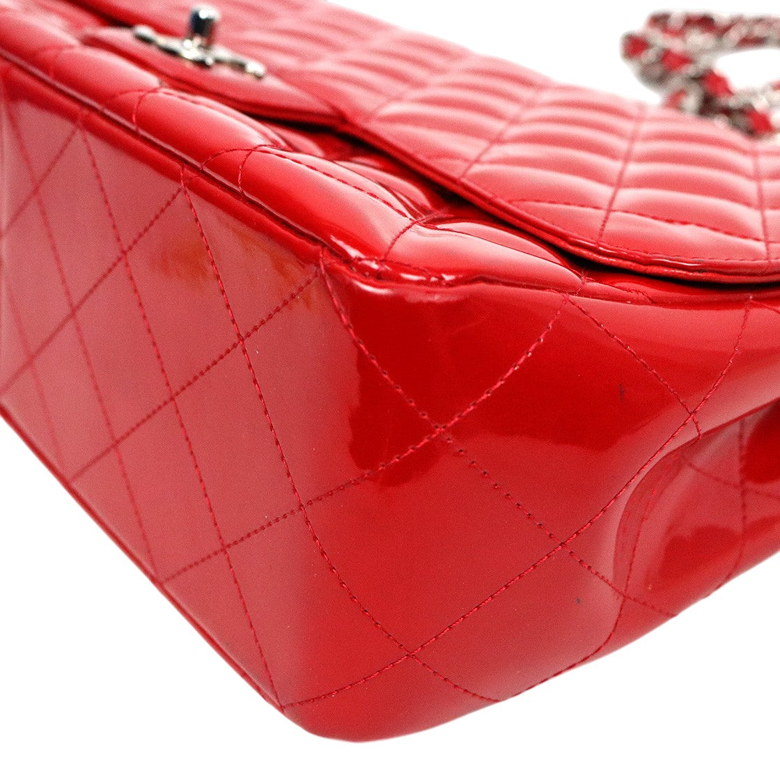 Chanel Red Large Padded Classic Bag, Single Flap