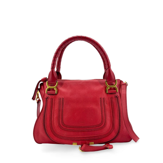Chloé Marcie Medium Top Handle Bag Red