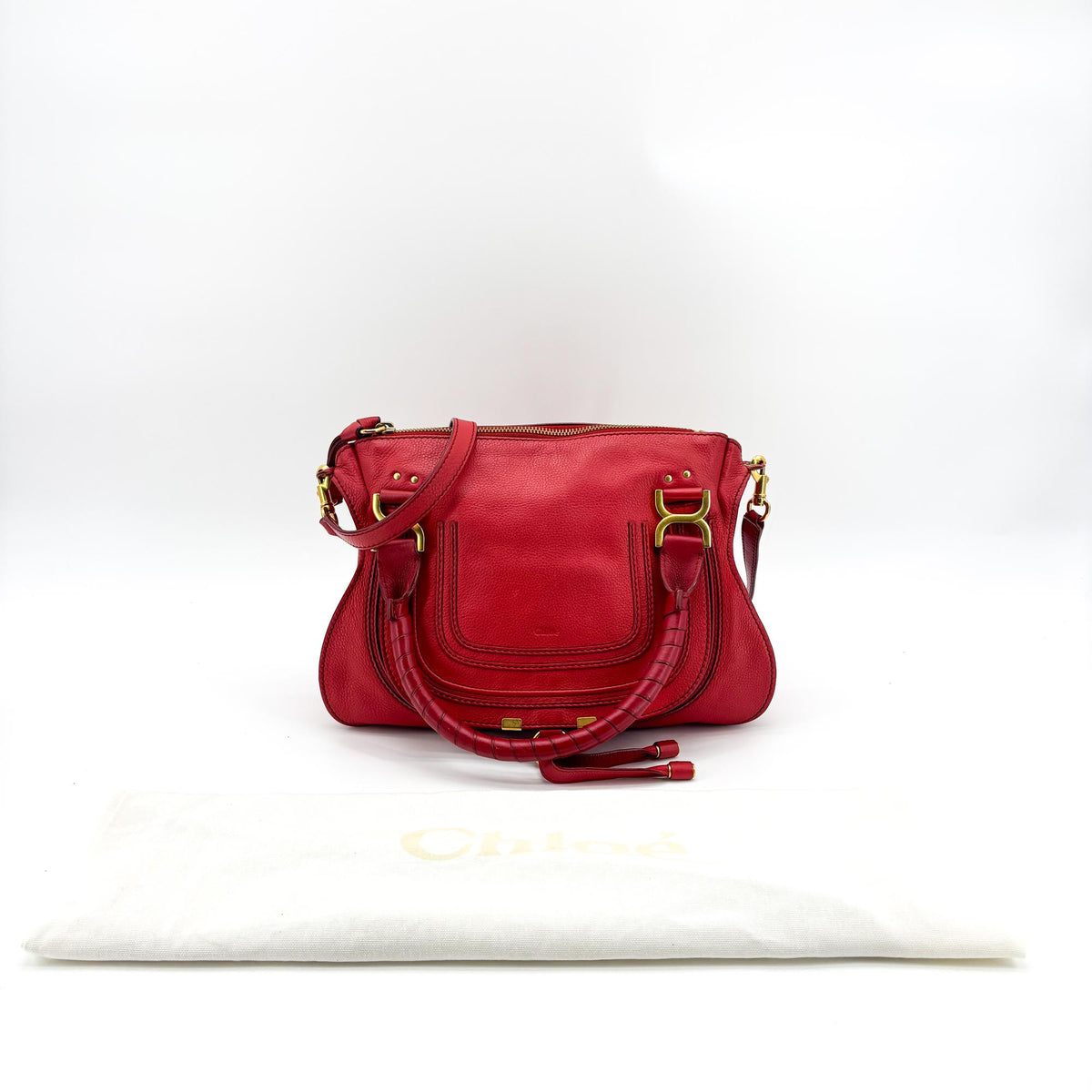 Chloé Marcie Medium Top Handle Bag Red