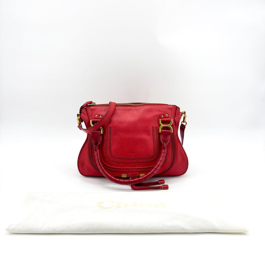 Chloé Marcie Medium Top Handle Bag Red