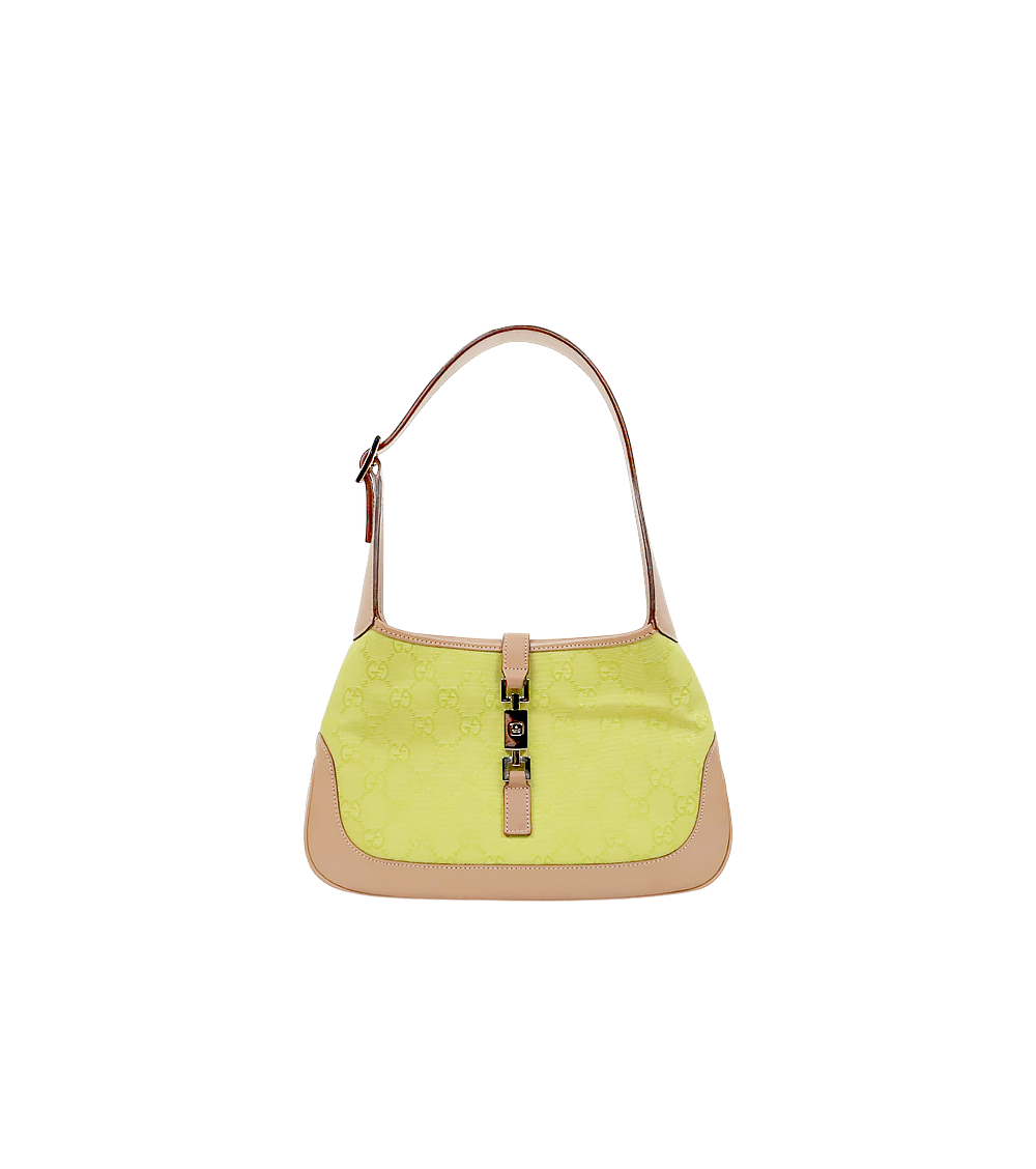 Gucci Lime GG Canvas Jackie Bag