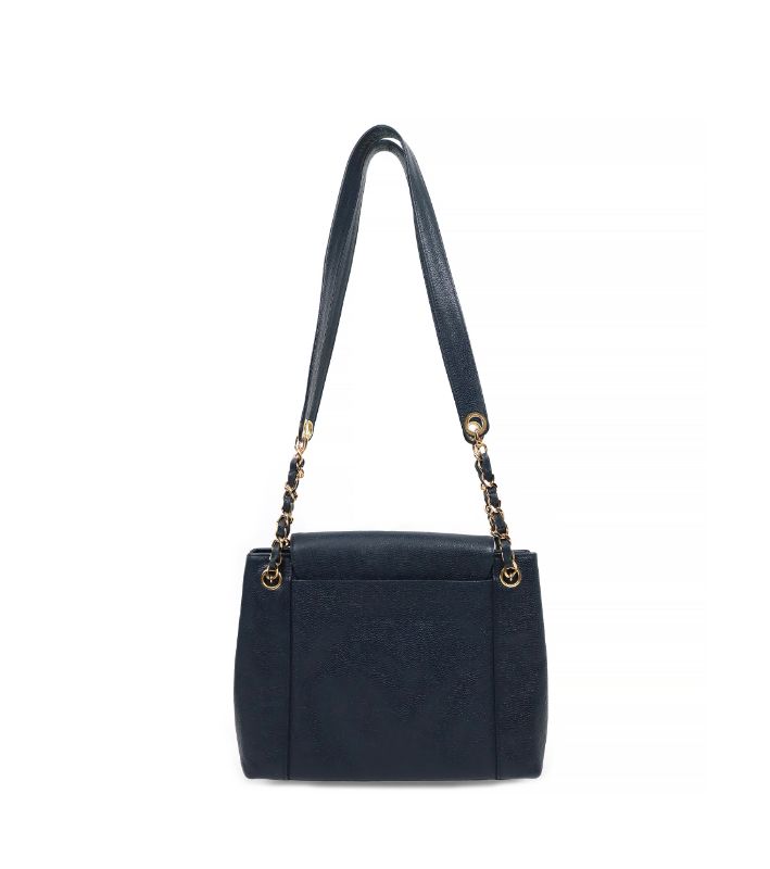 Chanel Navy Caviar Flap Shoulder Bag