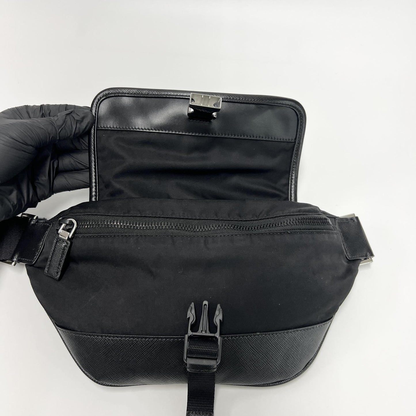 Prada Re-Nylon & Saffiano Leather Slingback (Shoulder Bag)