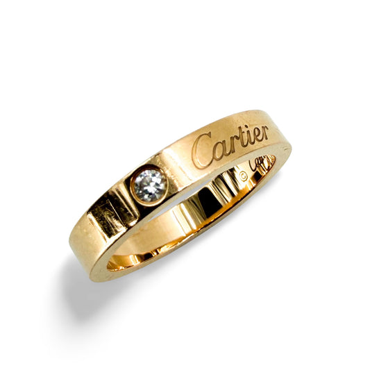 Cartier C de Cartier Wedding Band 18K Yellow Gold 1 Diamond