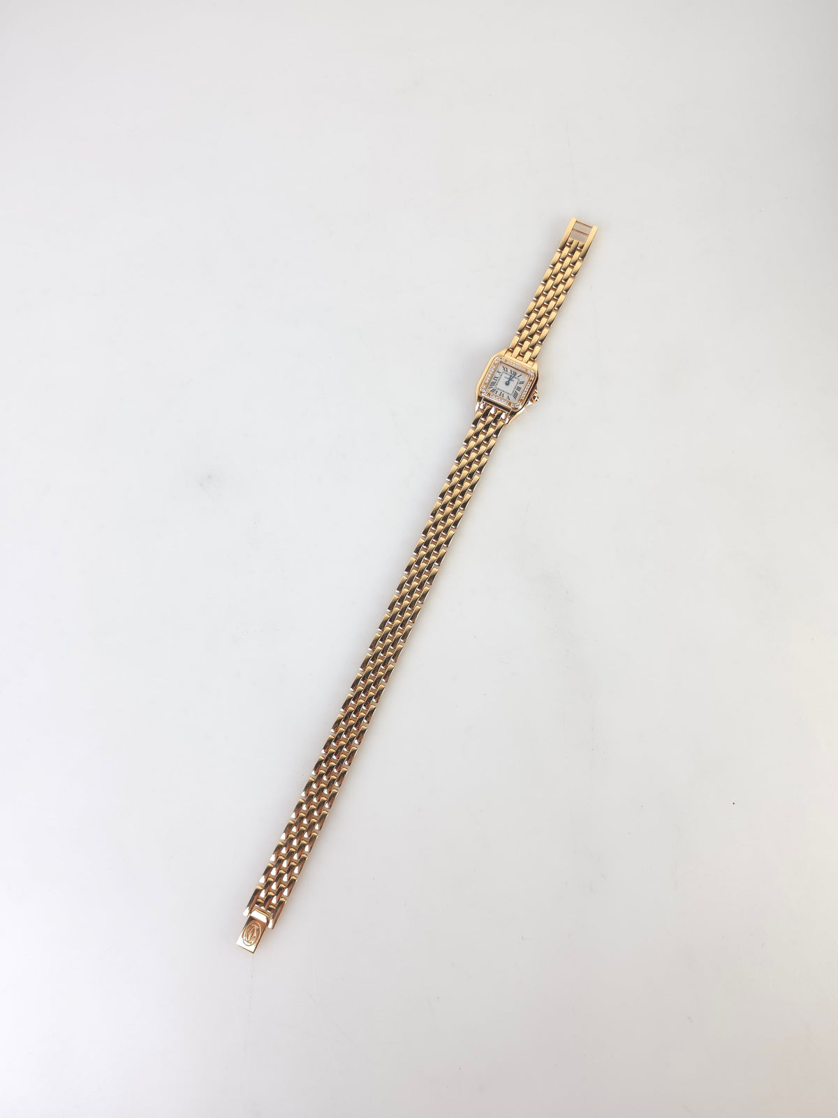 Small Panther Diamond 18K Gold Double Bracelet Watch